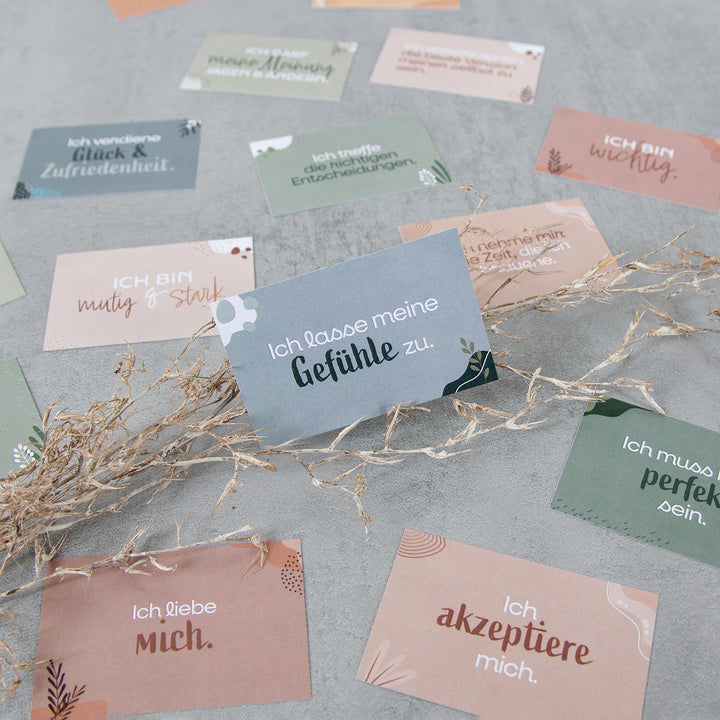 24 Affirmationskarten für Erwachsene positives Mindset boho pastell 8,5 x 5,5 cm - Foto 5