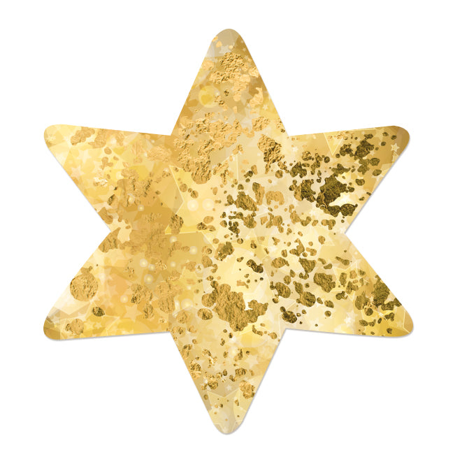 200 Sterne Aufkleber gold Sternaufkleber auf Rolle Weihnachten 5 cm - Foto 1