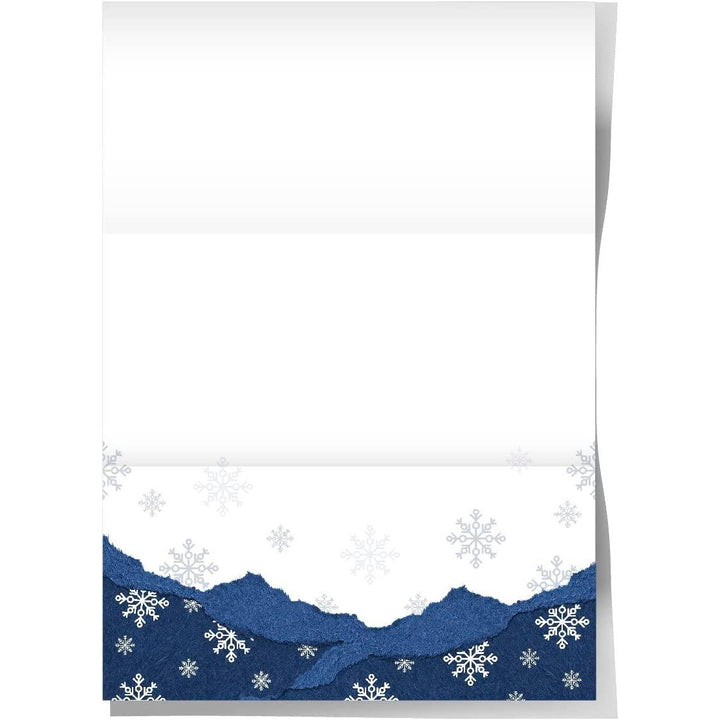 Weihnachtliches Schneeflocken Briefpapier - weiß blau DIN A4 - Foto 1