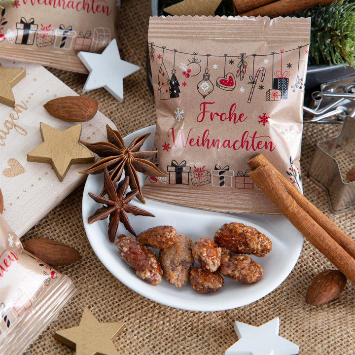 Mini Geschenke Frohe Weihnachten gebrannte Mandeln - Foto 3