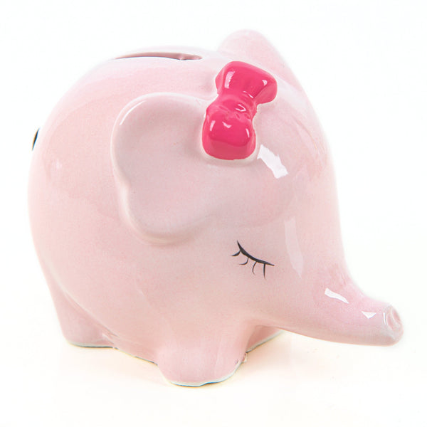 Sparbüchse Kleiner Elefant rosa pink Geldgeschenk Taufe Geburt 12 cm - Foto 1