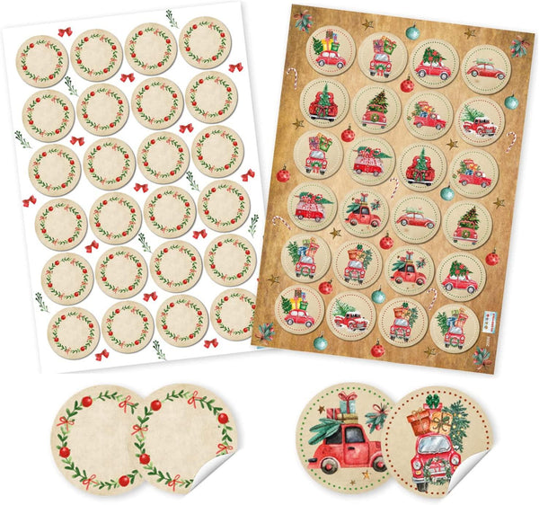 2 x 24 Weihnachtsmann Aufkleber - Merry Christmas Weihnachten Sticker