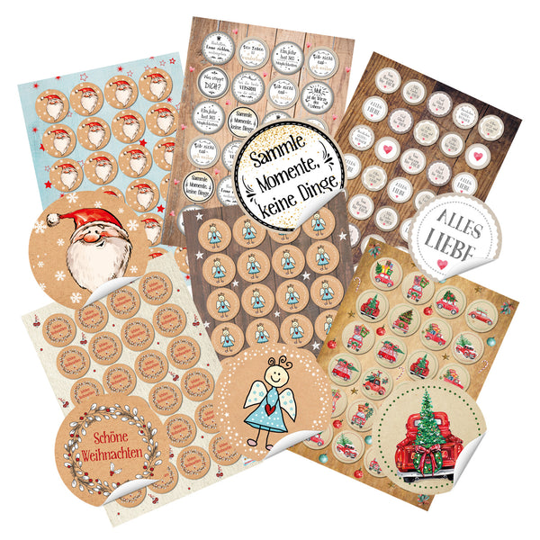 155 Sticker zu Weihnachten, Geburtstag und für Freunde, Kinder, Kunden - Foto 1