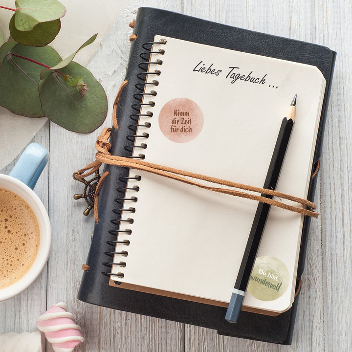 96 Geschenkaufkleber Sprüche - positives Mindset Liebe Freundschaft 4 cm - Foto 3