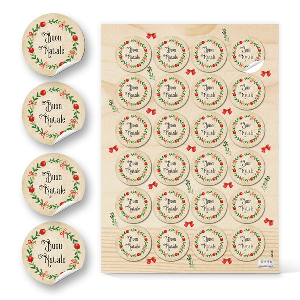 Logbuch-Verlag 24 Weihnachtsaufkleber Joyeux Noël - Weihnachtssticker mit Text französisch Ø 4 cm