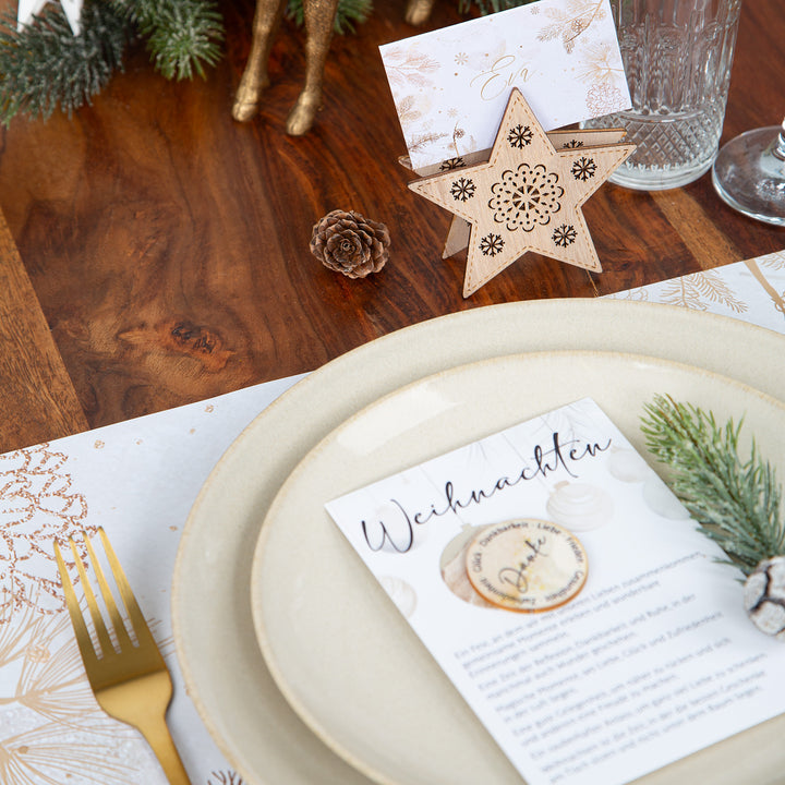 50 Platzsets Weihnachten aus Papier 42 x 30 cm gold natur - Foto 3